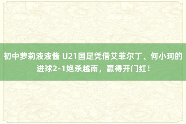 初中萝莉液液酱 U21国足凭借艾菲尔丁、何小珂的进球2-1绝杀越南，赢得开门红！