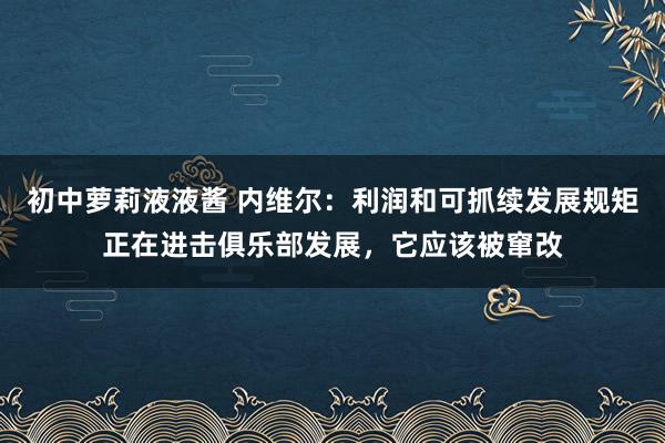 初中萝莉液液酱 内维尔：利润和可抓续发展规矩正在进击俱乐部发展，它应该被窜改