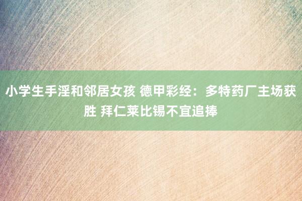 小学生手淫和邻居女孩 德甲彩经：多特药厂主场获胜 拜仁莱比锡不宜追捧